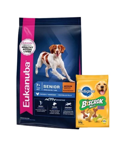 15kg perro SENIOR ADULTO 7+ raza mediana Eukanuba