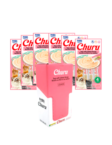 Caja Snacks Para Gatos Churu 336g (24 un) salmon