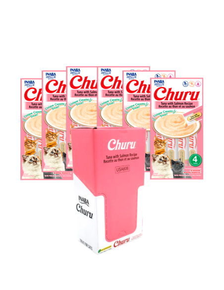 Caja Snacks Para Gatos Churu 336g (24 un) salmon