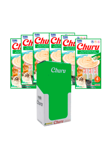 caja Snacks Para Gatos Churu 336g (24 un) atun y pollo