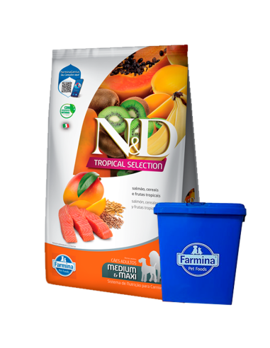 10kg+2kg perro adulto Mediano y Maxi  salmon NYD TROPICAL
