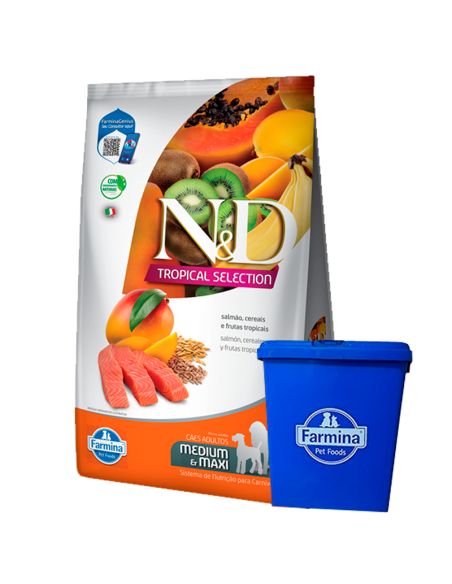 10kg+2kg perro adulto Mediano y Maxi  salmon NYD TROPICAL