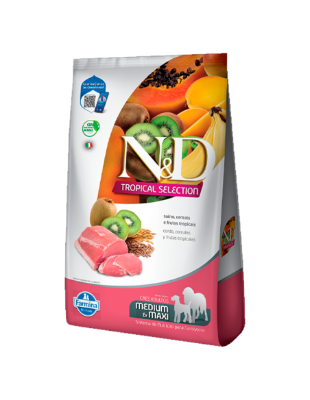 2kg+0.5kg perro adulto Medium y Maxi cerdo NYD TROPICAL