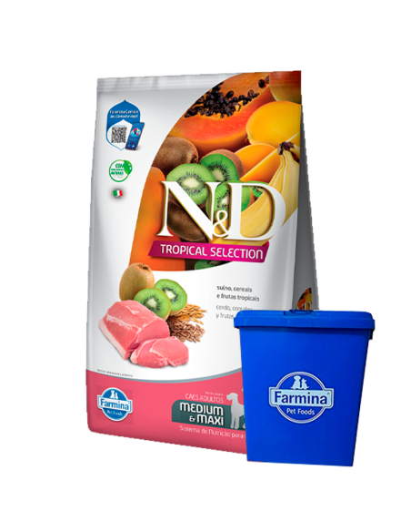 10kg+2kg perro adulto Mediano y Maxi cerdo NYD TROPICAL