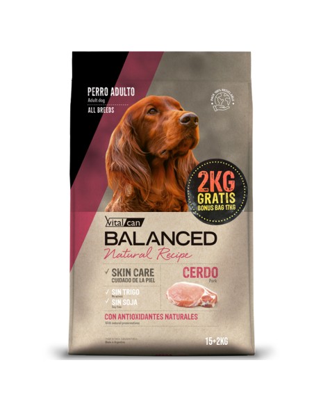 15Kg+2kg perro adulto Cerdo Natural Recipe Balanced