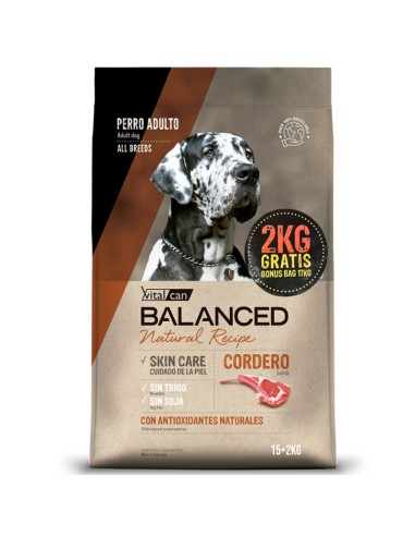 15Kg +2kg perro adulto cordero Natural Recipe Balanced