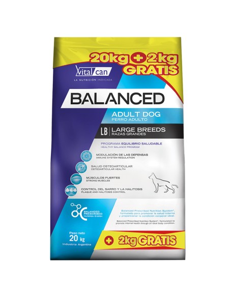 20kg+2kg perro Adulto Raza grande Balanced