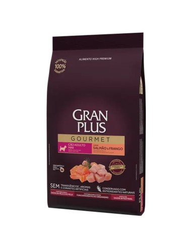 gran plus gourmet perro adulto raza pequeña mini salmon y pollo 3kg