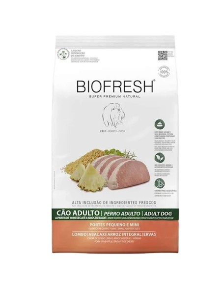 3kg perro adulto raza pequeña mini biofresh cerdo y anana