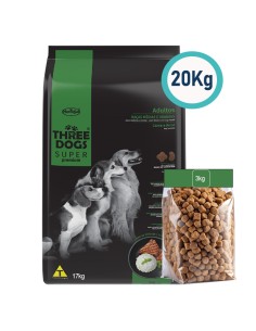 20KG, 17kg+3kg PERRO ADULTO Raza MEDIANA Y GRANDE THREE DOGS