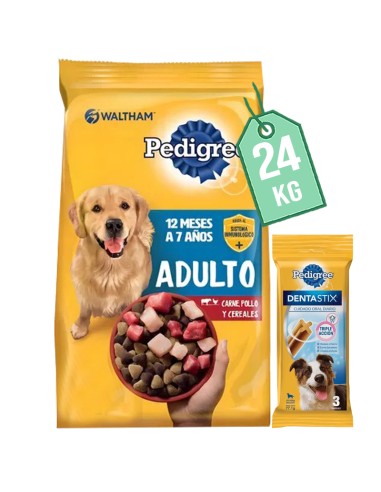 PEDIGREEperro ADULTO CARNE, POLLO, CEREALES 24KG