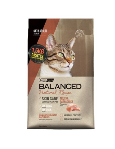 7.5kg +1.5kg Gato Adulto Trucha Patagonica Natural Recipe balanced