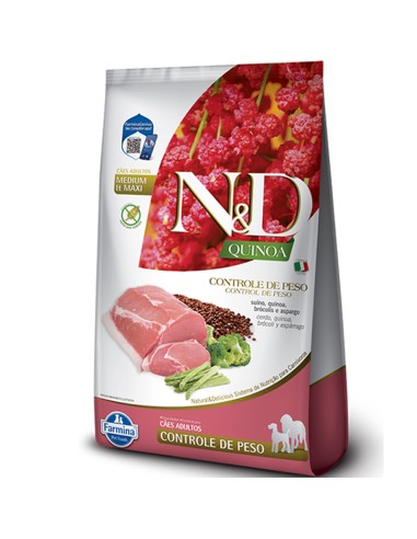 nyd control peso perro adulto raza mediana y maxi quinoa cerdo 10kg