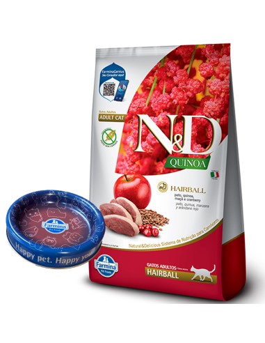 NYD HAIRBALL GATO ADULTO QUINOA PATO 1.5KG