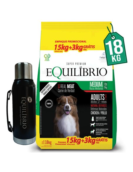 15kg+3kg perro Adulto Raza Mediana EQUILIBRIO pollo