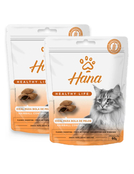2 UNID SNACK HANA CONTROL BOLA DE PELOS 60g C/U