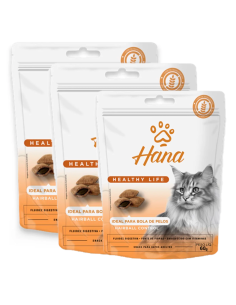 SNACK HANA gato adulto CONTROL BOLA DE PELOS 60g C/U 3 UNID