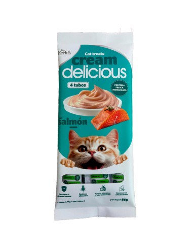 Cream Delicious GATO ADULTO 4 TUBITOS sabor salmon 56grs