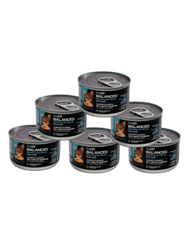 BALANCED alimento humedo gato adulto soufle de pollo 6 unid de 85grs c/u