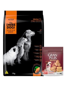 17KG, 15KG+2KG PERRO SENIOR ADULTO 7+ THREE DOGS