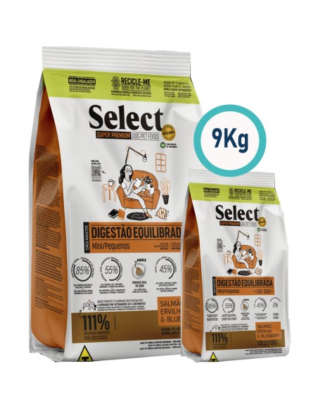 select perro adulto raza mini y pequeña salmon, arvejas y arandanos 7kg+2kg, 9kg