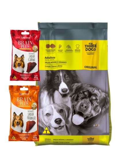 Three Dogs Original perro Adulto Raza Mediana y Grande 22kg