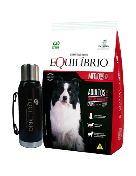 EQUILIBRIO perro adulto raza mediana CARNE15kg+3kg,18kg