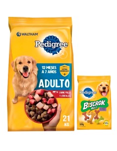 PEDIGREEperro ADULTO CARNE, POLLO, CEREALES 21KG