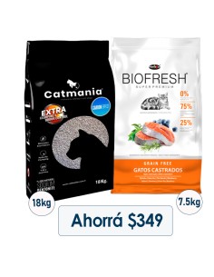 BIOFRESH GATO ADULTO CASTRADO+ARENA CATMANIA 2