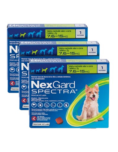 NEXGARD SPECTRA 7.6-15KG  (3 COMPRIMIDOS)