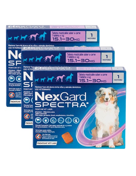NEXGARD SPECTRA 15.1-30KG  (3 COMPRIMIDOS)