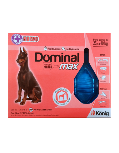 Pipeta Antipulgas Y Garrapatas Dominal Max Perros De 25 a 40 Kg