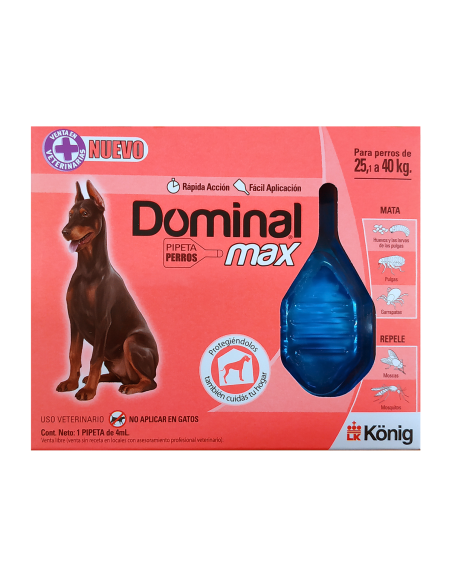 Pipeta Antipulgas Y Garrapatas Dominal Max Perros De 25 a 40 Kg