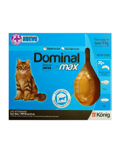 Pipeta Antipulgas Y Garrapatas Dominal Max Gatos Hasta 4 Kg