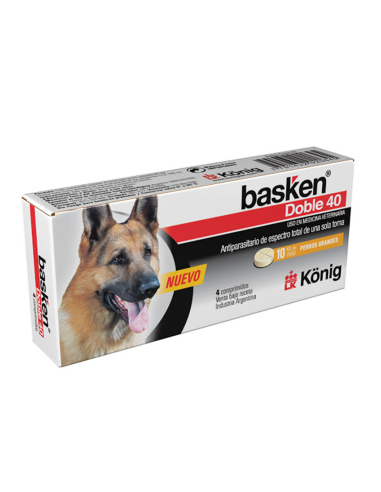 Desparasitante Basken Doble 40 Para Perros (4 Comp)