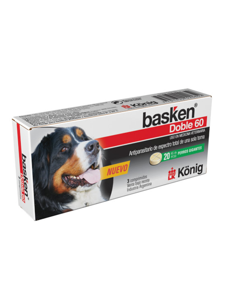 Desparasitante Basken Doble 60 Para Perros (3 Comp)